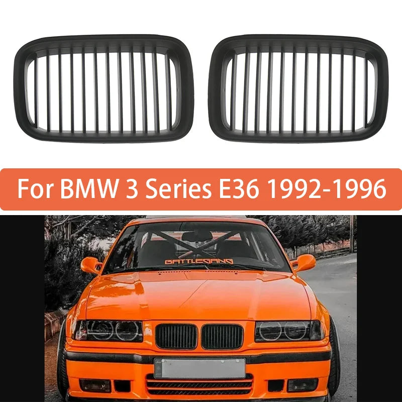 Пара передней решетки радиатора с крепежом ABS для BMW E36 3 серии