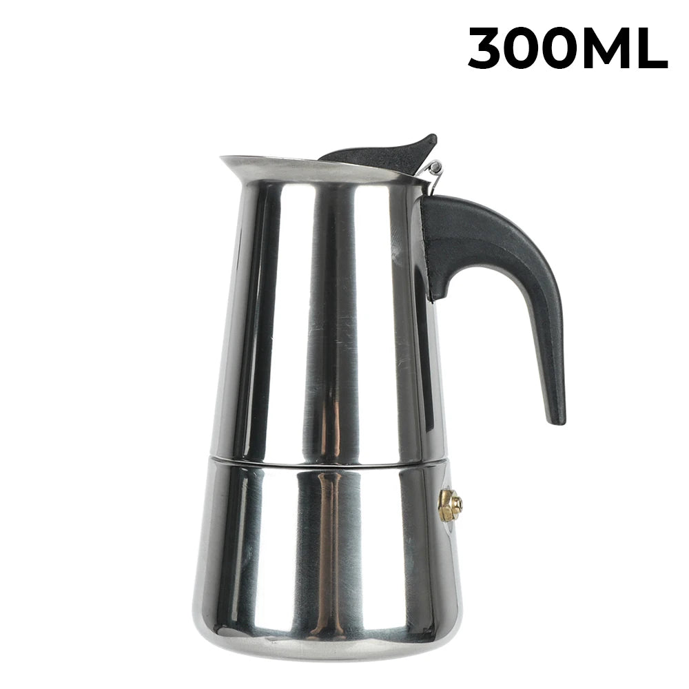 Stainless Steel Moka Coffee Maker &ndash; 2 to 9 Cup Espresso Pot 300ml