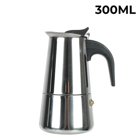 Stainless Steel Moka Coffee Maker &ndash; 2 to 9 Cup Espresso Pot 300ml