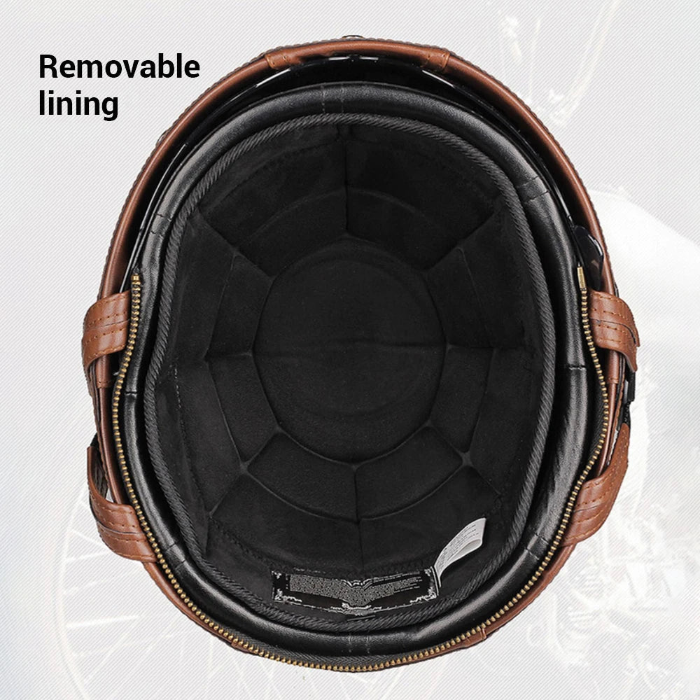 Herobiker Retro Half Helmet DOT - Lightweight ABS Shell