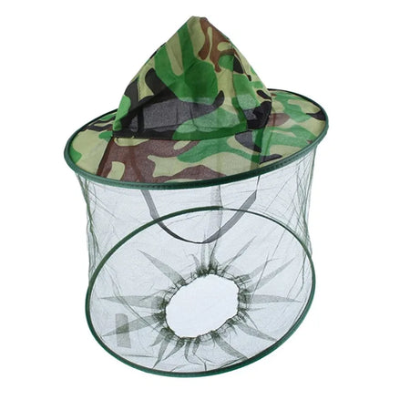 Camouflage Beekeeping Protective Hat &ndash; Mesh Face Shield