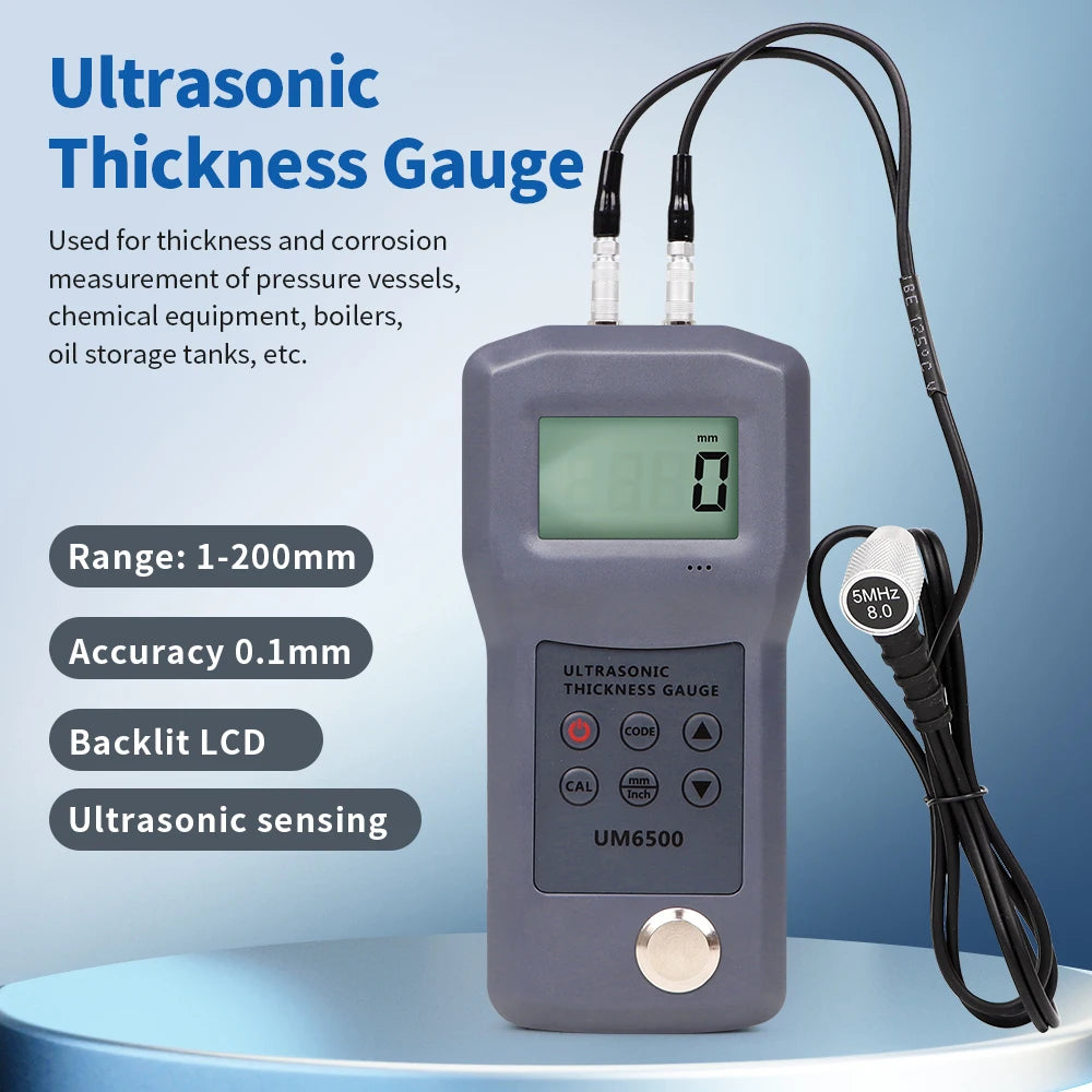 UM6800 Ultrasonic Thickness Gauge &ndash; Backlit LCD Display UM6500 200mm 0.1