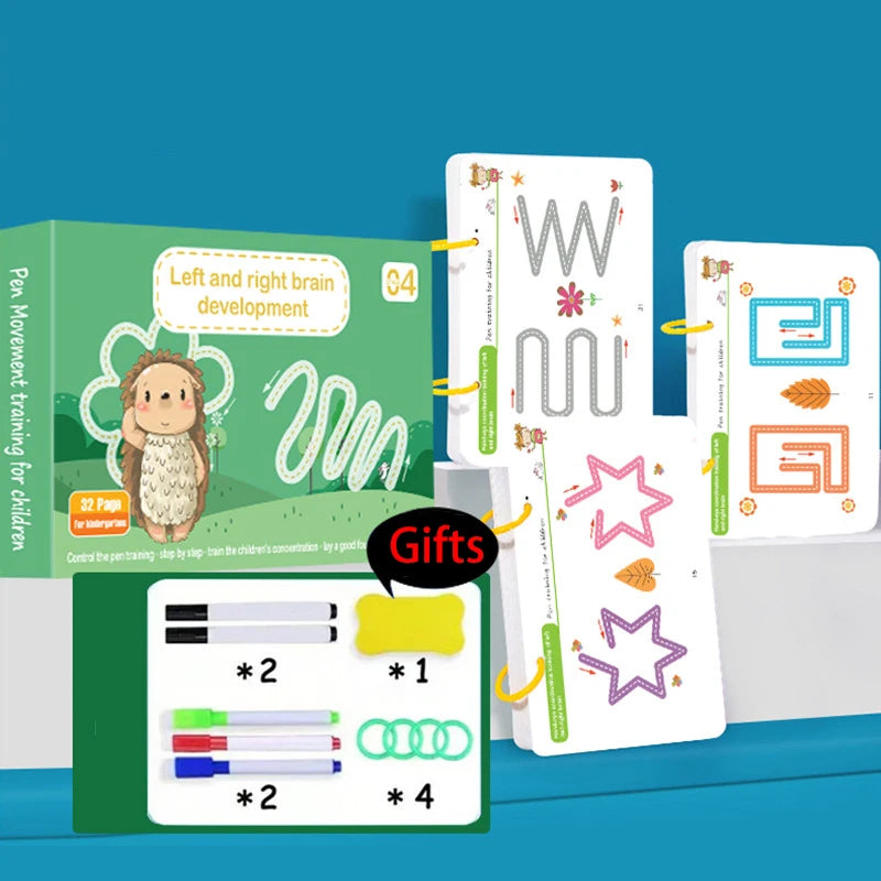 Reusable Montessori Magic Practice Copybook for Child Handwriting Education Brain development-B