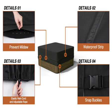 600D Oxford Hot Tub Dust Cover Cap &ndash; Waterproof UV Guard