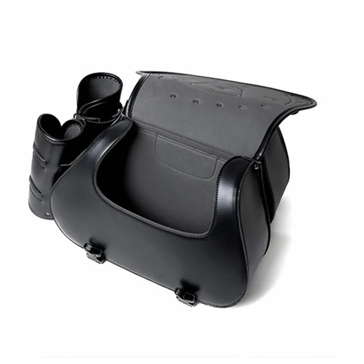 Universal Motorcycle Saddlebag Side Tool Luggage Storage Saddle Bags With Cup Holder and Lock for Harley Honda Suzuki Yamaha by InterCyprus Trading Ltd