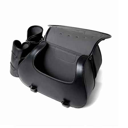 Universal Motorcycle Saddlebag Side Tool Luggage Storage Saddle Bags With Cup Holder and Lock for Harley Honda Suzuki Yamaha by InterCyprus Trading Ltd