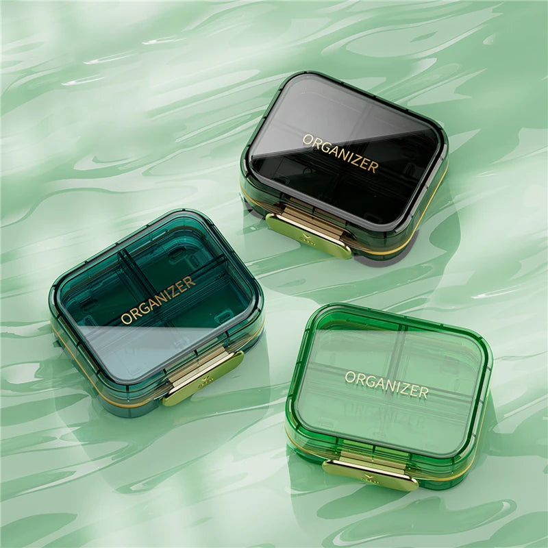 Travel-Friendly Dustproof Pill Box Organizer with Secure Closure and Moisture Protection