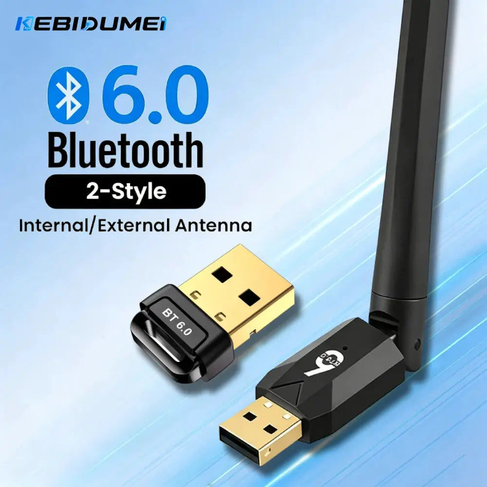 KEBIDUMEI USB Bluetooth 6.0 Adapter BT6.0 BT5.4 USB Dongle PC Laptop Wireless Receiver Transmitter Driver Free for Win 11/10/8.1 by InterCyprus Trading Ltd