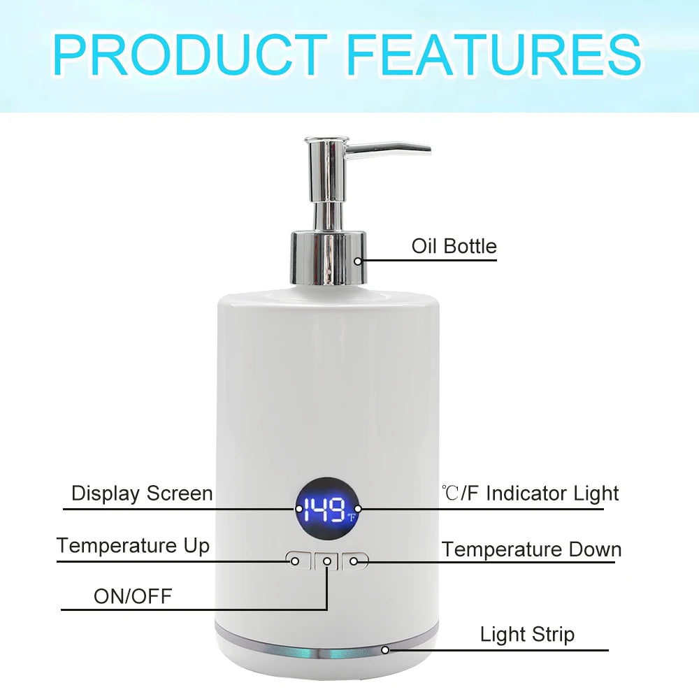Massage Oil Warmer Lotion Heater &ndash; LED Display Timer