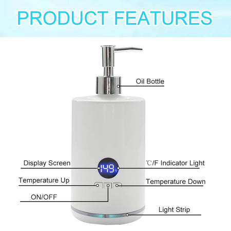 Massage Oil Warmer Lotion Heater &ndash; LED Display Timer