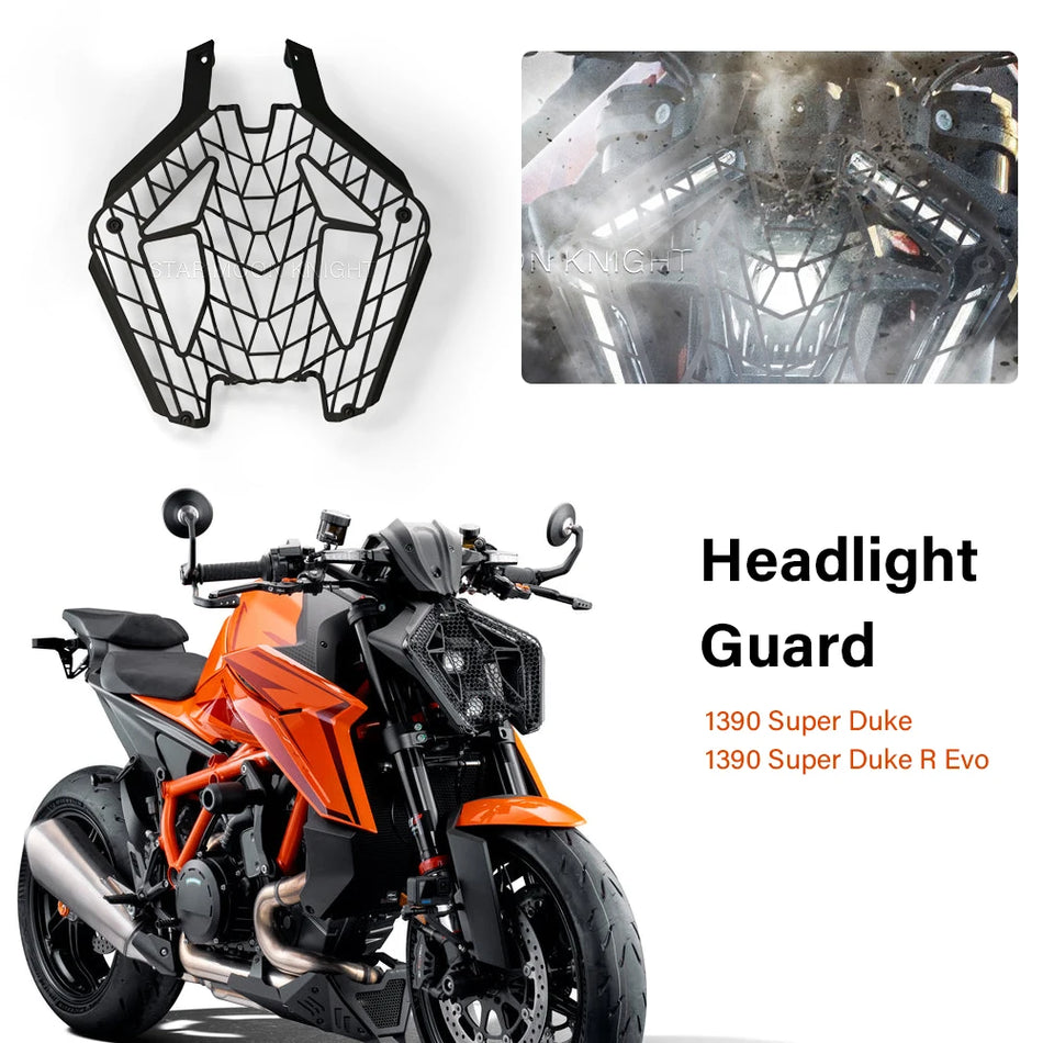 KTM 1390 Super Duke R Evo 2024+ Luktura restes aizsargs izgatavots no alumīnija izturīgs aizsargpārklājs nakts braukšanai