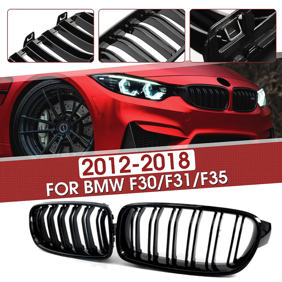 Front Racing Grilles Gloss Black For BMW F30 F31 F35