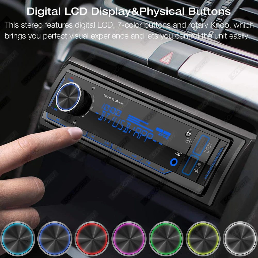 AKAMATE 1Din Car Radio MP3 Player &ndash; Bluetooth Stereo