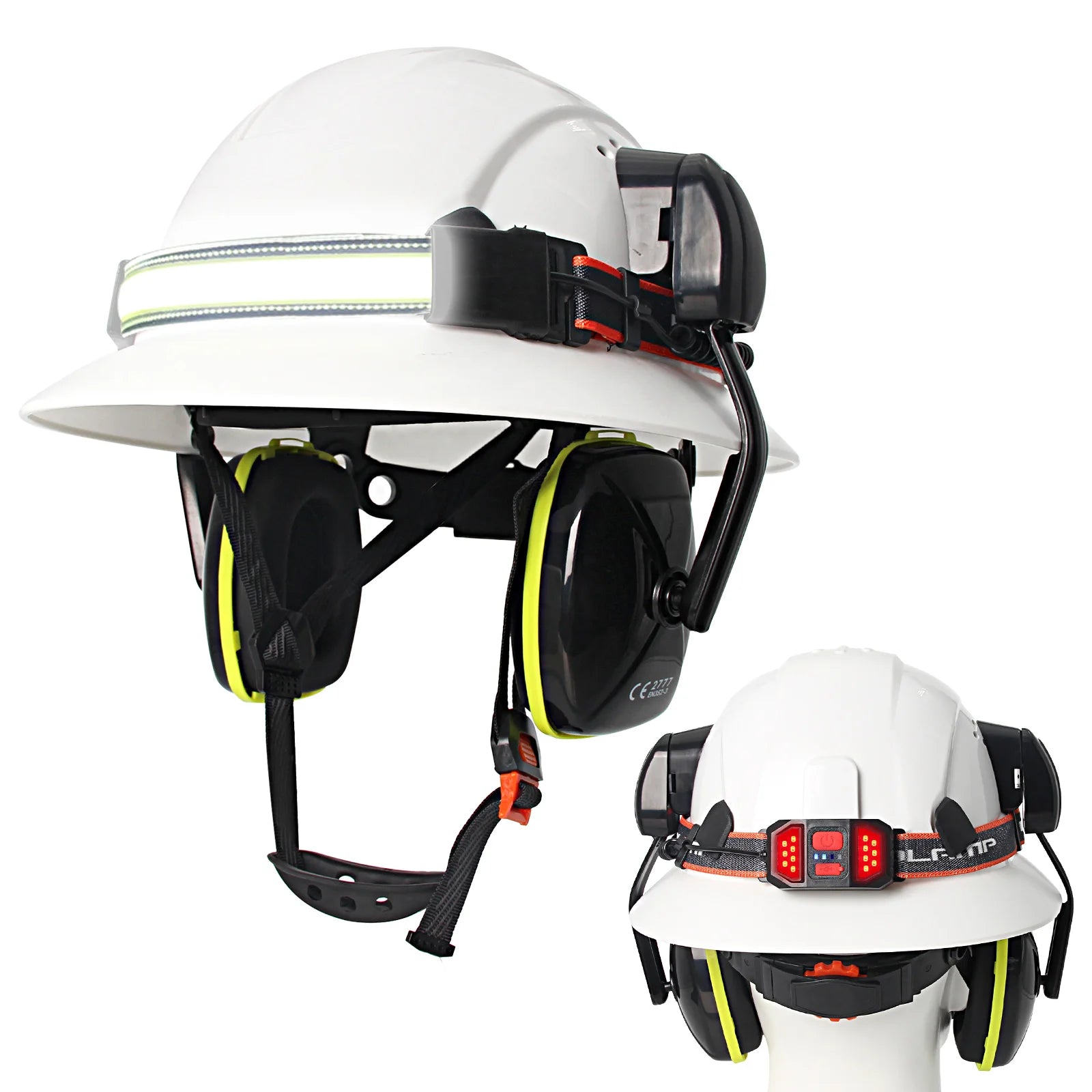 CE Full-Brim Hard Hat - Lightweight Safety Headgear White
