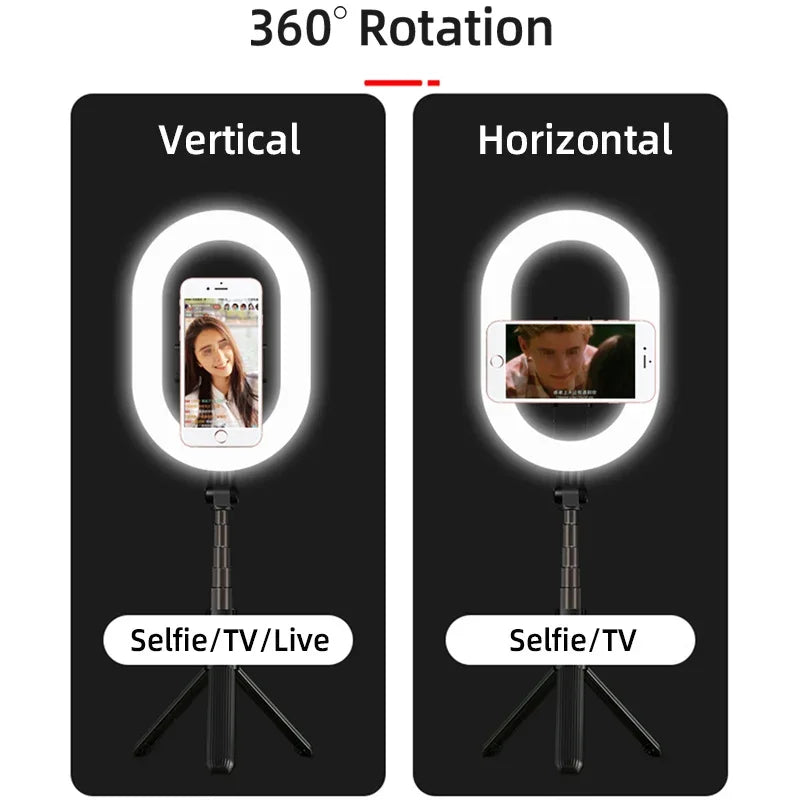 Ustarmate A8 Selfie Ring Light with Tripod &amp; Bluetooth Remote