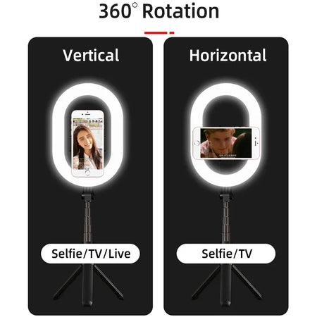 Ustarmate A8 Selfie Ring Light with Tripod &amp; Bluetooth Remote