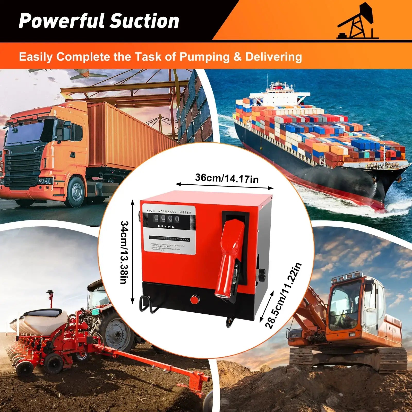 550W Fuel Dispenser Fuel Pump &ndash; Wall Mount Electric Pump Red / france