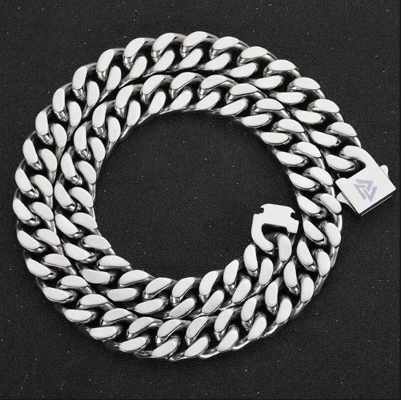 Viking Cast Cuban Chain Men's Bracelet in Stainless Steel
