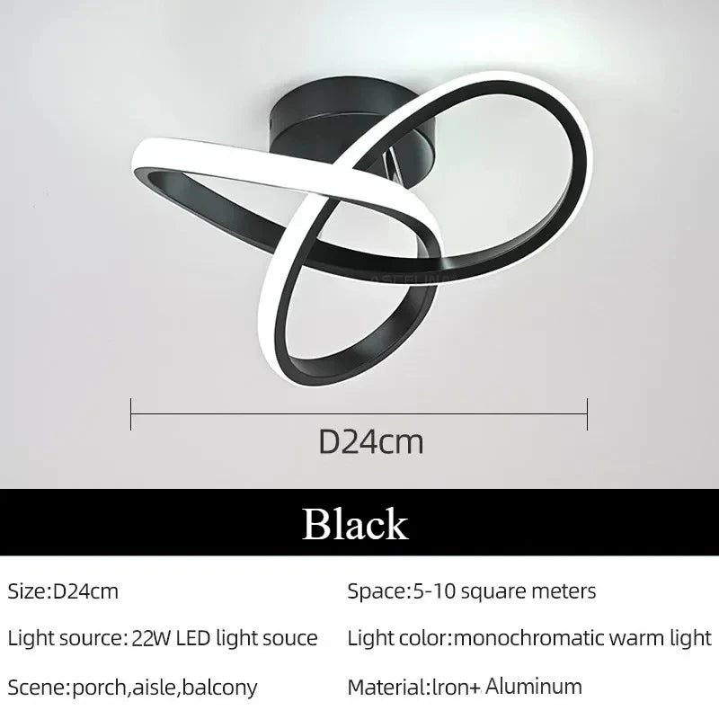 Trefoil Modern LED Ceiling Light &ndash; Dimmable Ambience Black 24cm / changeable