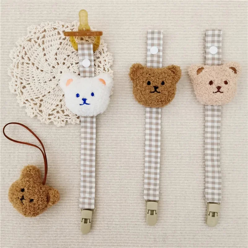Cute Bear Pacifier Clip Chain for Infants