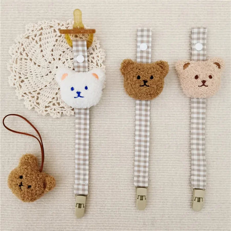 Cute Bear Pacifier Clip Chain for Infants