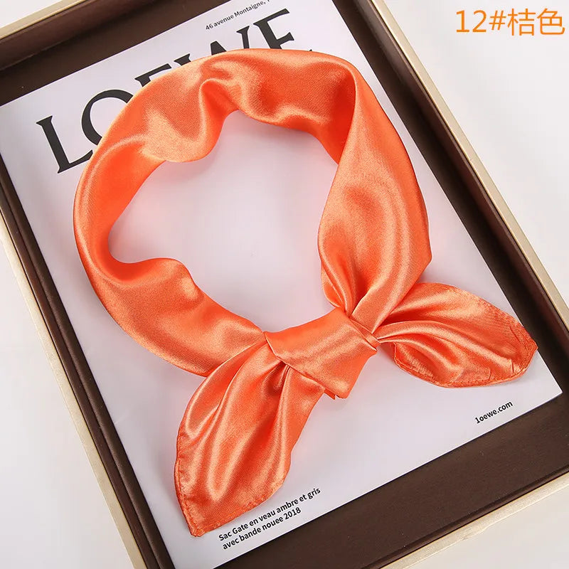New Solid 60x60cm Square Scarf &ndash; Premium Imitation Silk for Stylish Versatility