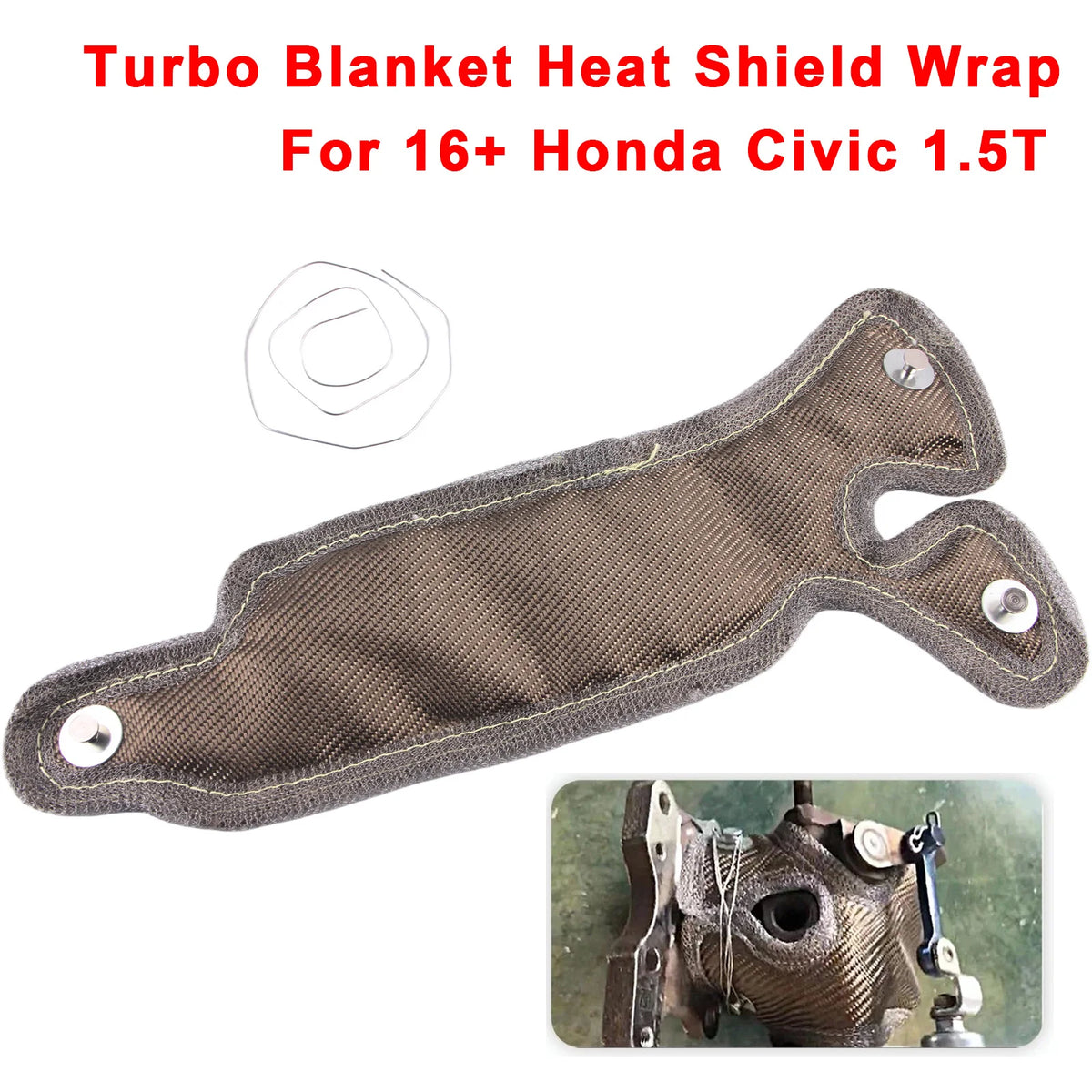 Titanium Basalt Fiber Turbo Blanket For Honda Civic 1.5T 2016+ by InterCyprus Trading Ltd
