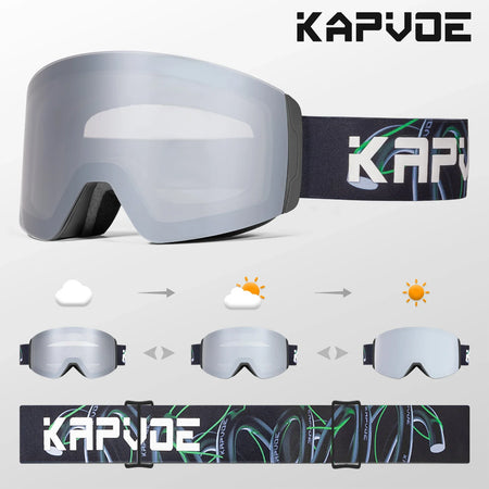 Kapvoe Photochromic Ski Goggles &ndash; Magnetic Anti-Fog Lenses