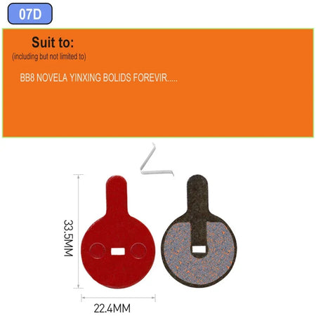 MTB Hydraulic Disc Brake Pads Semi-Metallic 4pcs &ndash; Durable 2pair 07D