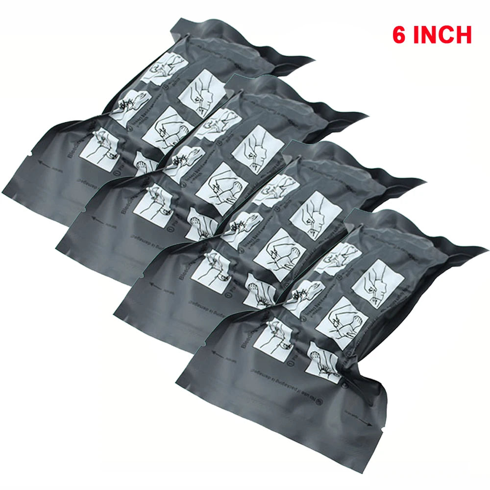 4/6in Israeli Bandage Dressing &ndash; Sterile Combat Bandage 6inch 4 pack