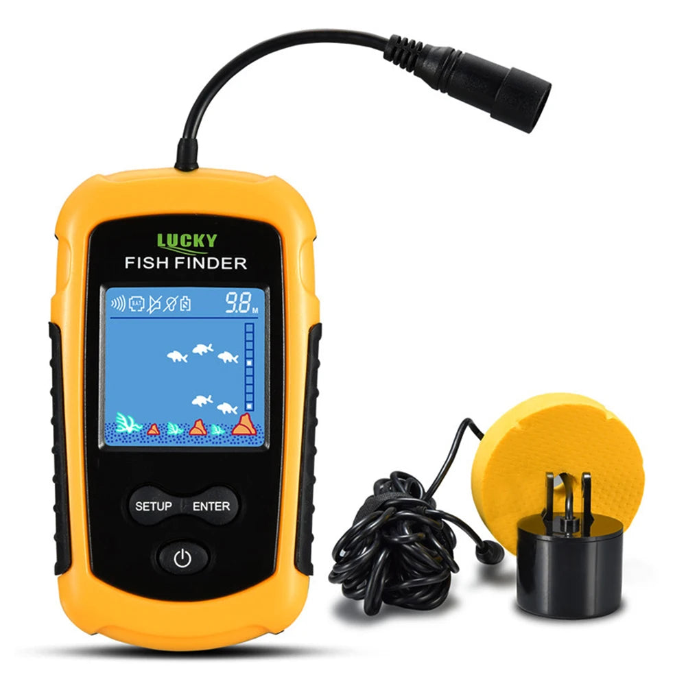 LUCKY LCD Color Screen Portable Wired Fish Finder - 100M Sonar Depth Range FFC1108-1