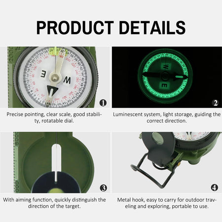 Outdoor Multifunctional Compass &ndash; Foldable, Portable