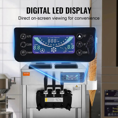 1850W 3 Flavor Soft Serve Ice Cream Maker