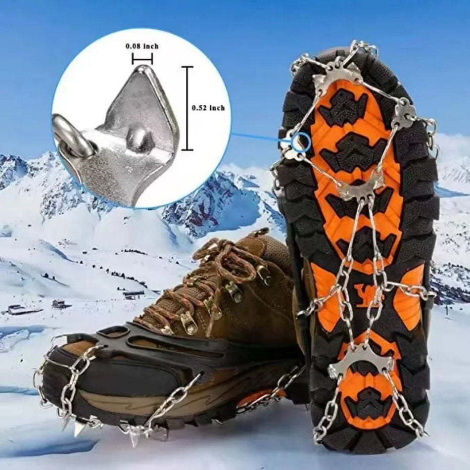 Bentain Anti-Slip Outdoor Crampons with 8-Tooth Stainless Steel Ice Claws