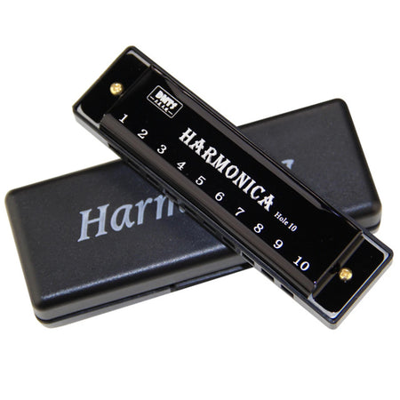 Harmonica Key of C 10 Hole Diatonic Harmonica &ndash; Easy Start Black
