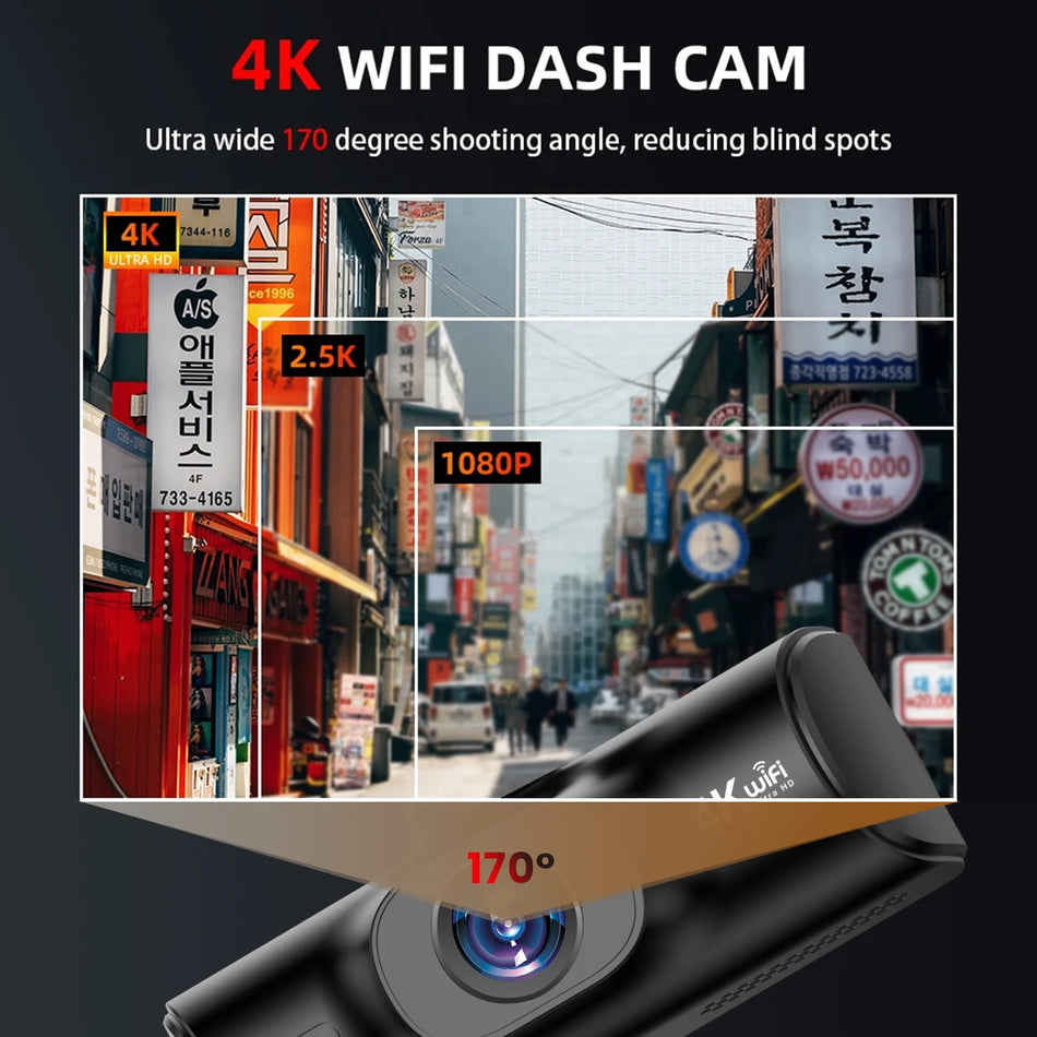 4K Dash Cam with GPS &amp; WiFi