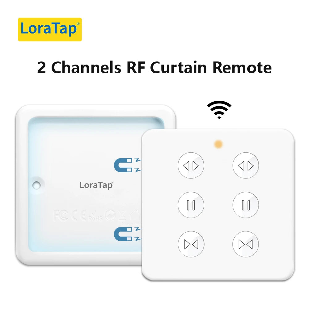 LoraTap Tuya Curtain Switch &ndash; WiFi Enabled With Google Home 2 Channel Remote