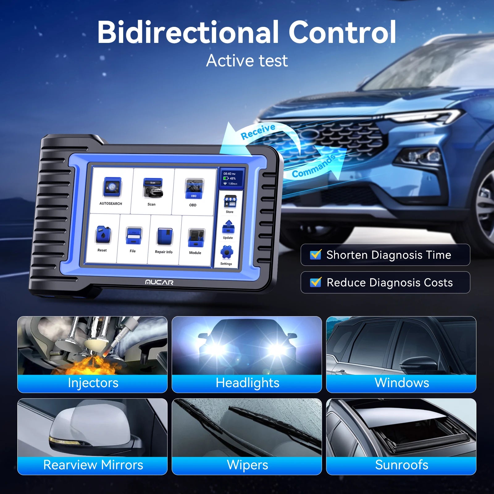 MUCAR VO7 VO7 S CANFD Auto Scan &ndash; BiDirectional OBD2 Scan