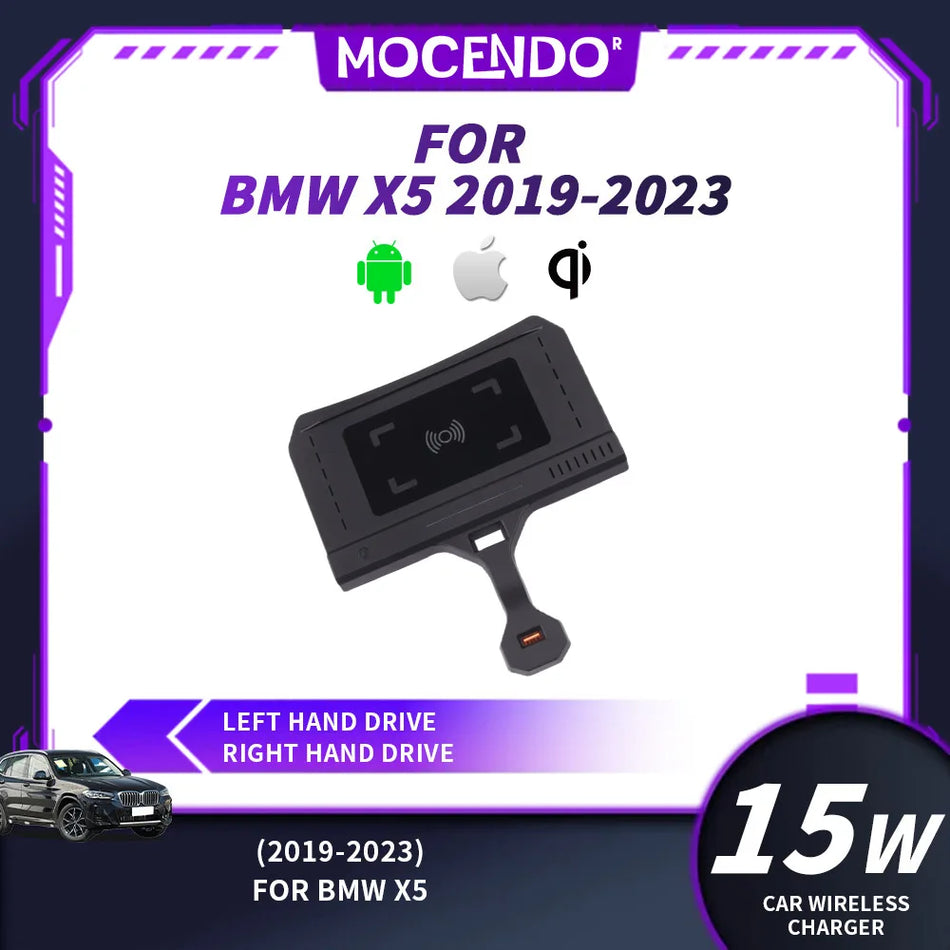 Plateau de charge sans fil avec 15W Qi rapide pour BMW X5 2019-2023