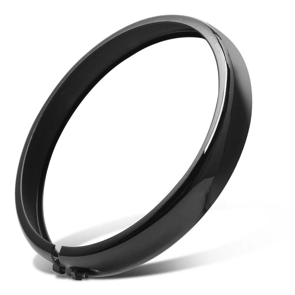 Motorcycle Black Chrome 5.75 Inch Headlight Trim Ring &ndash; Stylish Custom Fit for Harley Sportster and Dyna Black