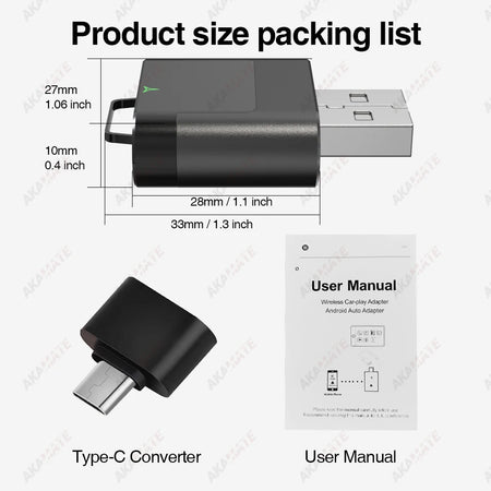 2in1 Wireless Mini CarPlay Dongle - Plug And Play Wireless