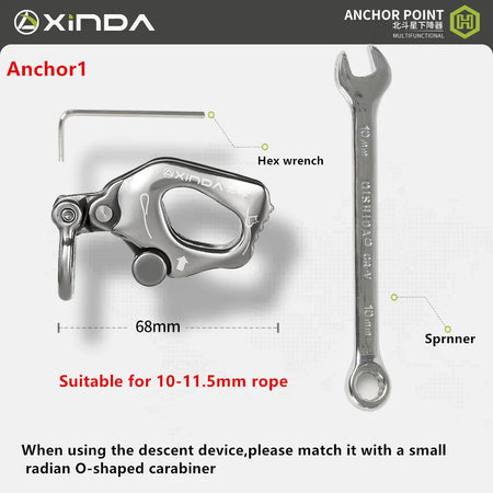 Xinda Climbing Descender &ndash; Stainless Steel Construction Anchor1