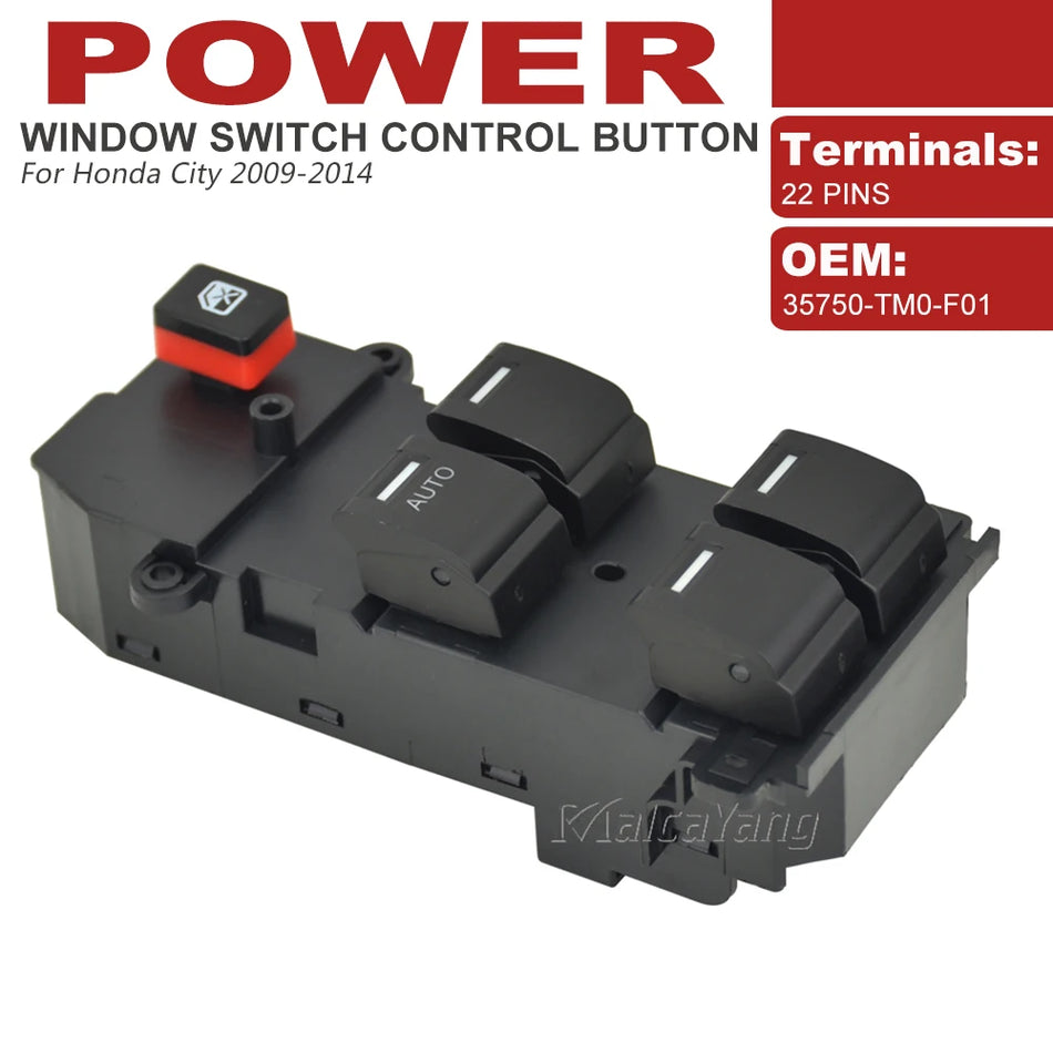 Interruttore master per finestrini elettrici per Honda City Fit 35750 TM0 F01 2009 2014
