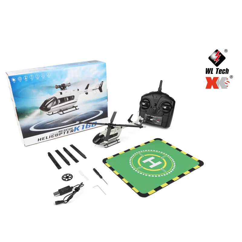 WLtoys K160 RC Helicopter &ndash; 6-Axis Gyroscope Stability Grey 1 battery