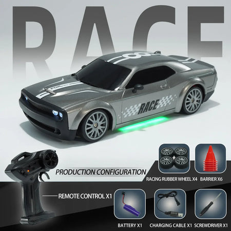 High-Speed 1:20 4WD RC Racing Car - 20Km/h Remote Control Drift Car gray