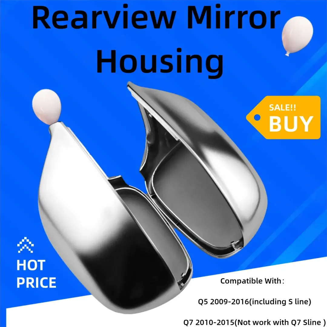 Side Mirror Covers Chrome Silver Matte For Audi Q5 8R Q7 4L SQ5 by InterCyprus Trading Ltd