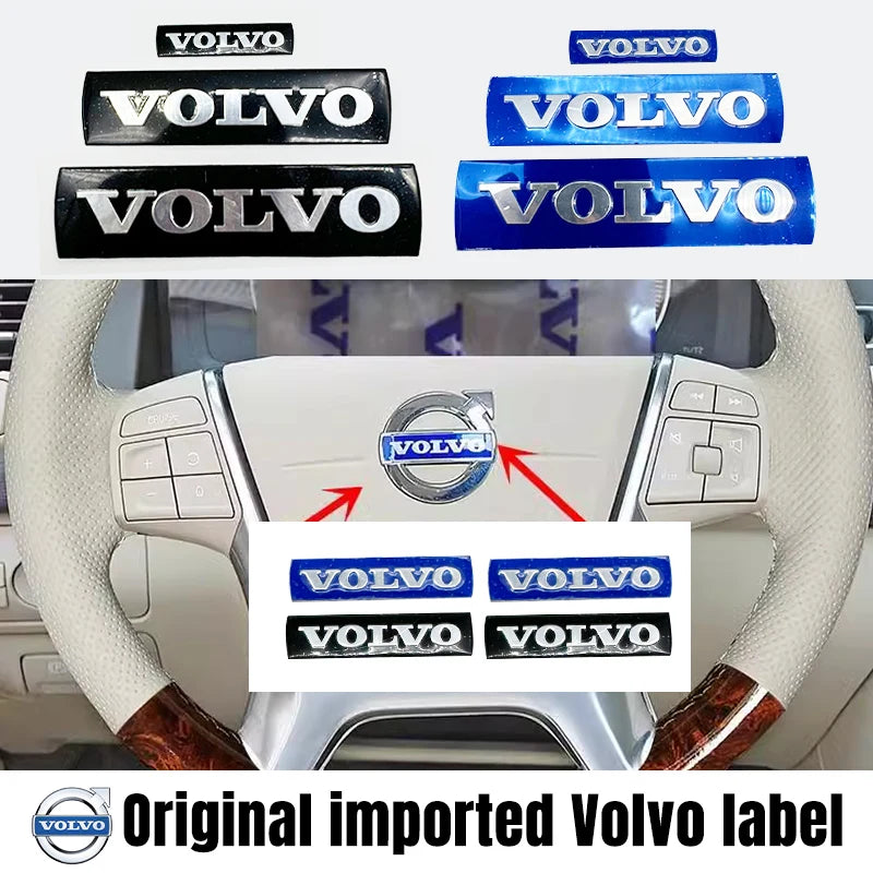 Stylish 3D Metal Steering Wheel Badge Emblem for Volvo Models XC90 S60 V40 XC60 S80 S40 V70 V50 S90 - Car Interior Decoration Sticker Decal