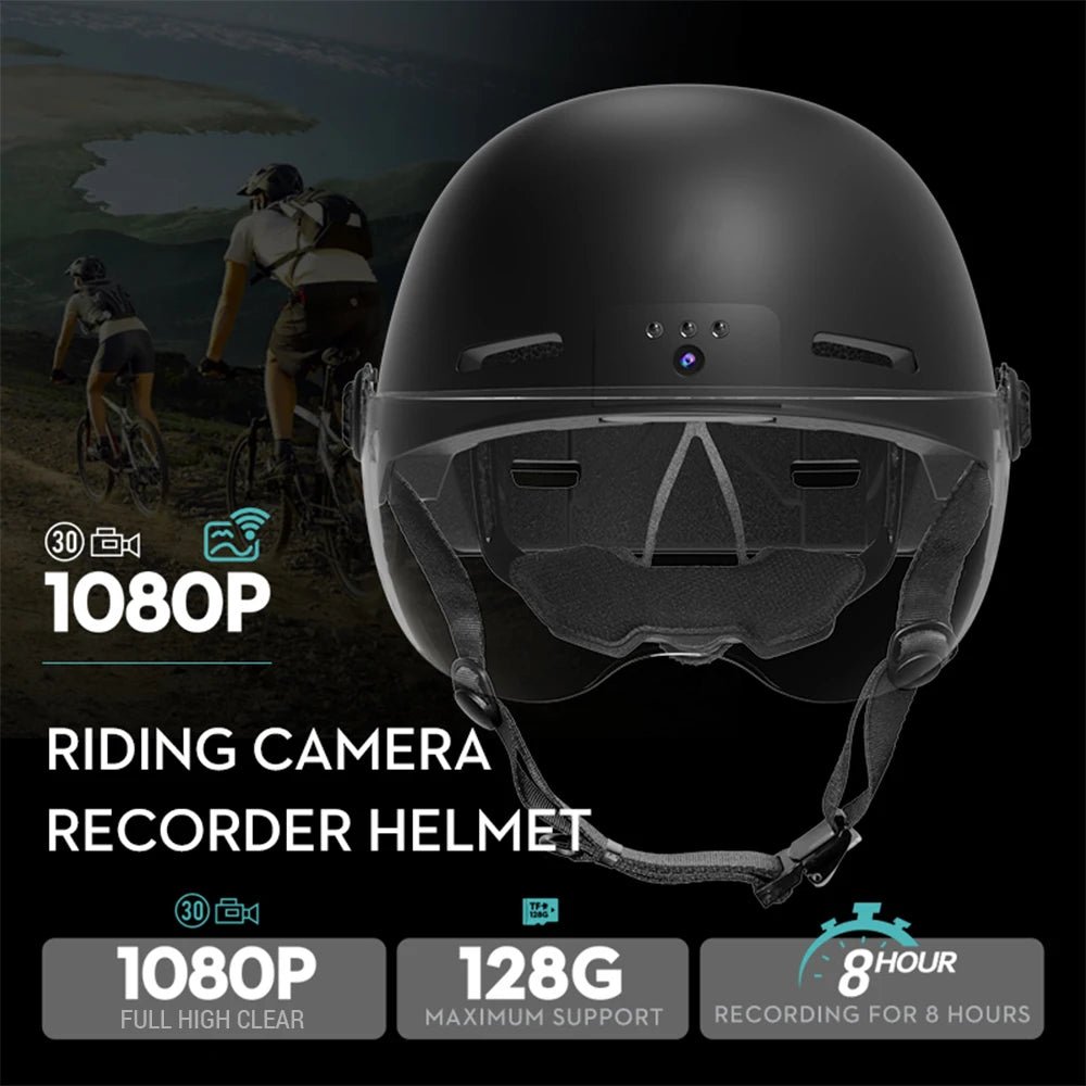 Smart Bike Helmet 1080p30fps Camera 8H Video &ndash; Safety Light