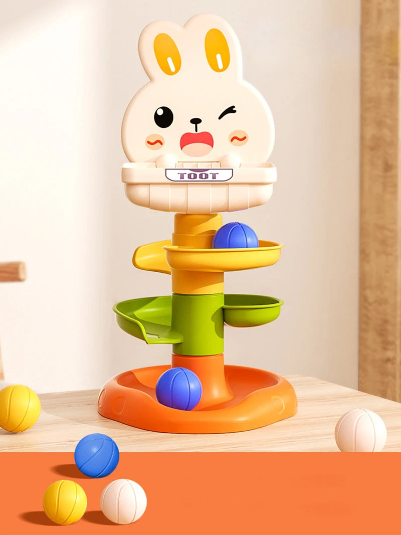 Montessori Toddler Stacking Tower &amp; Slide Ball Drop Educational Toy for Ages 1-3 XL09901
