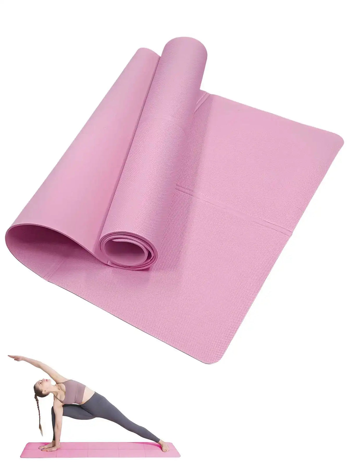 Non-Slip Yoga Mat for Women - 3/4/6mm Thick, Travel-Friendly, Home Gym Workout Pink / 3mm